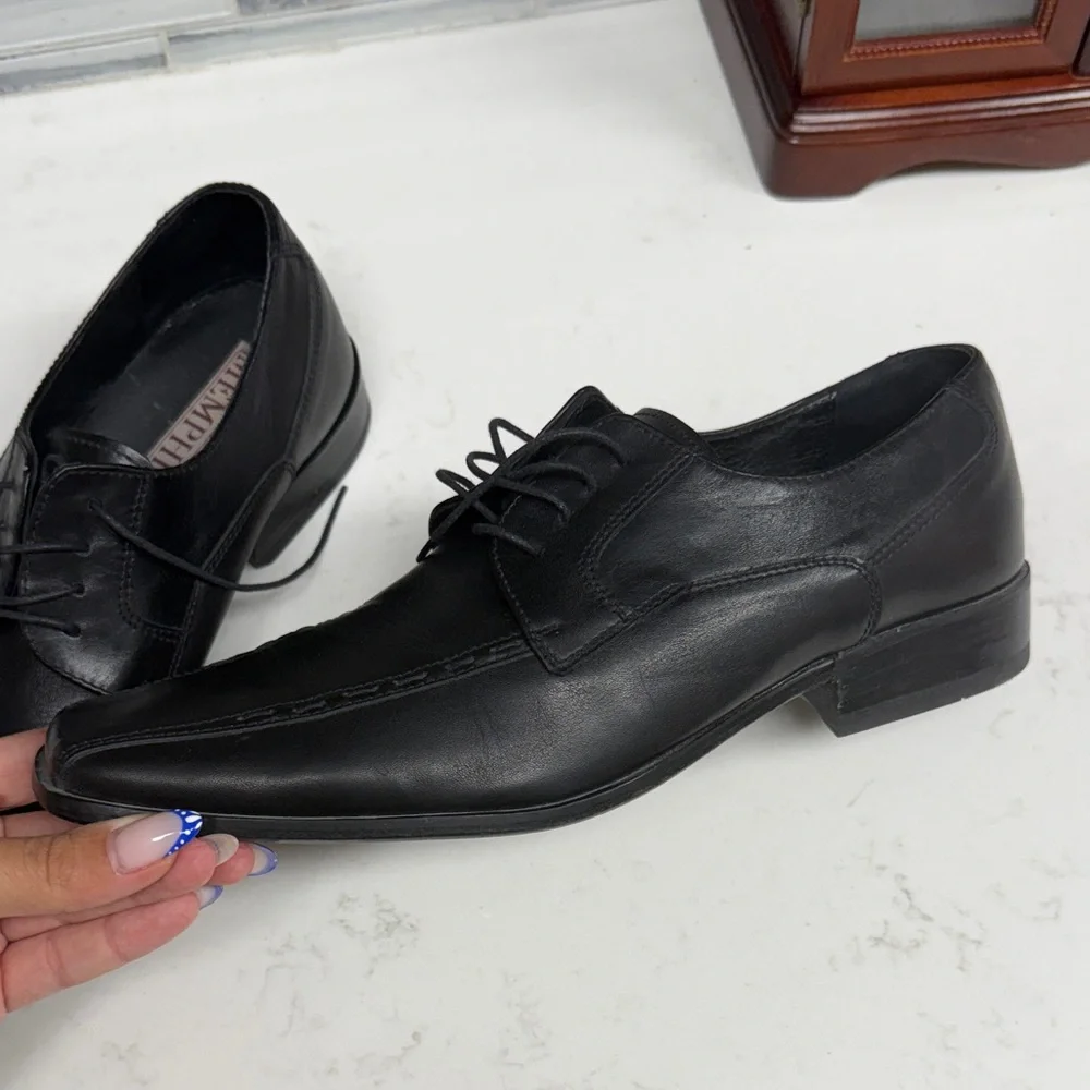 MEMPHIS by Giorgio Selini Black Leather Oxfords